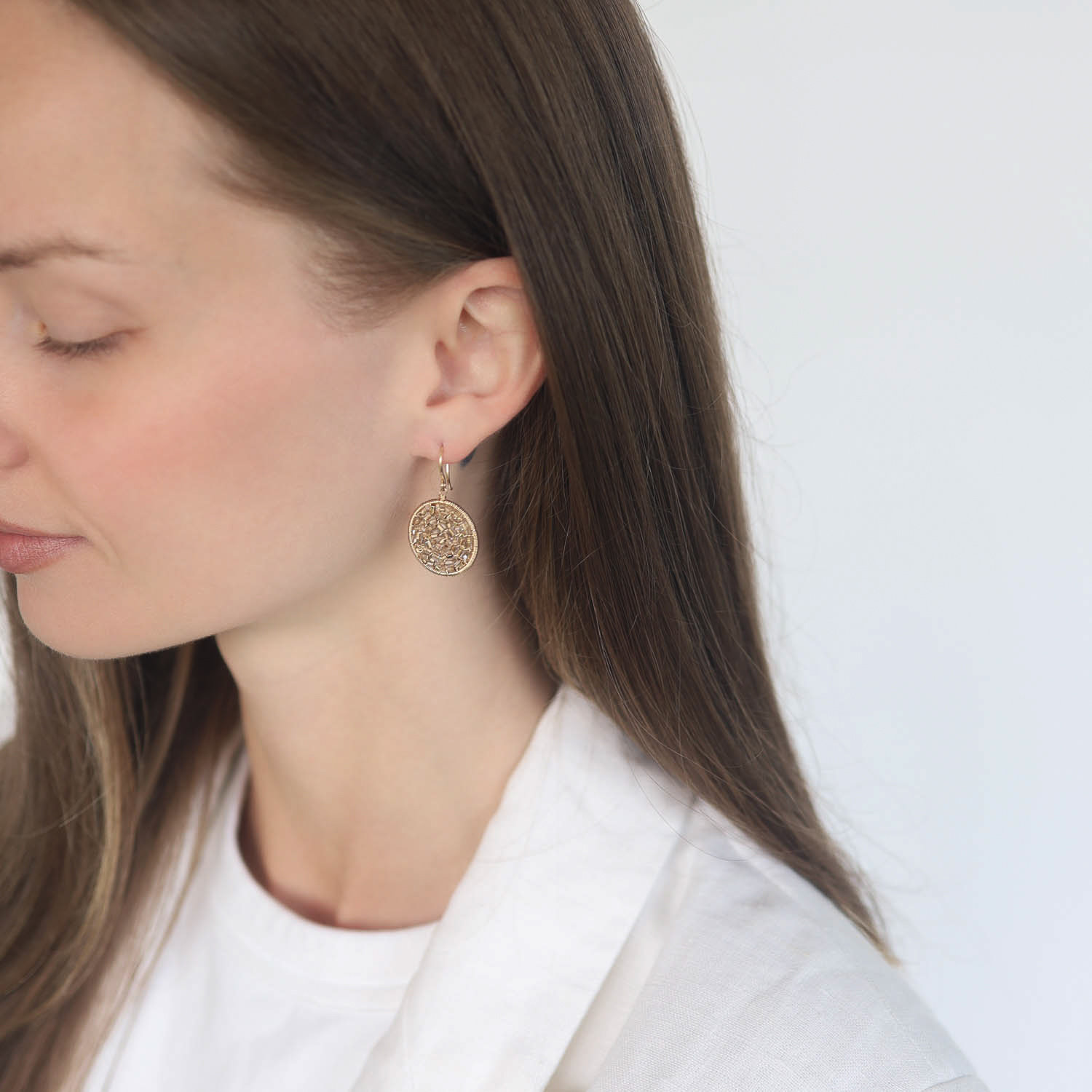 Dana Kellin: Earrings, Golden Mix, Gold Fill, Circle