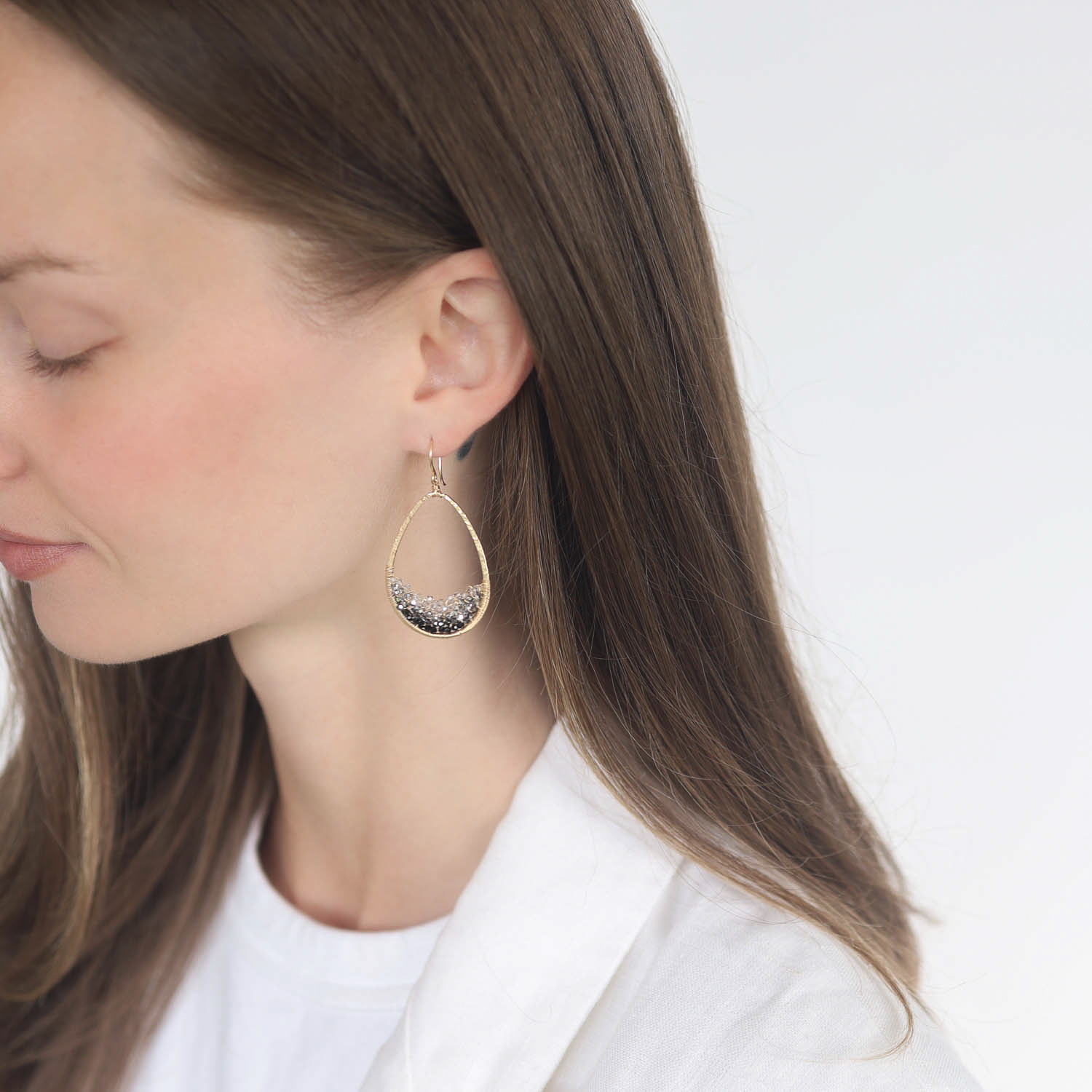 Dana Kellin: Earrings, Shadow Mix, Gold Fill, Teardrop