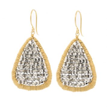 Dana Kellin: Earrings, Platinum Crystal, Gold Fill, Triangle