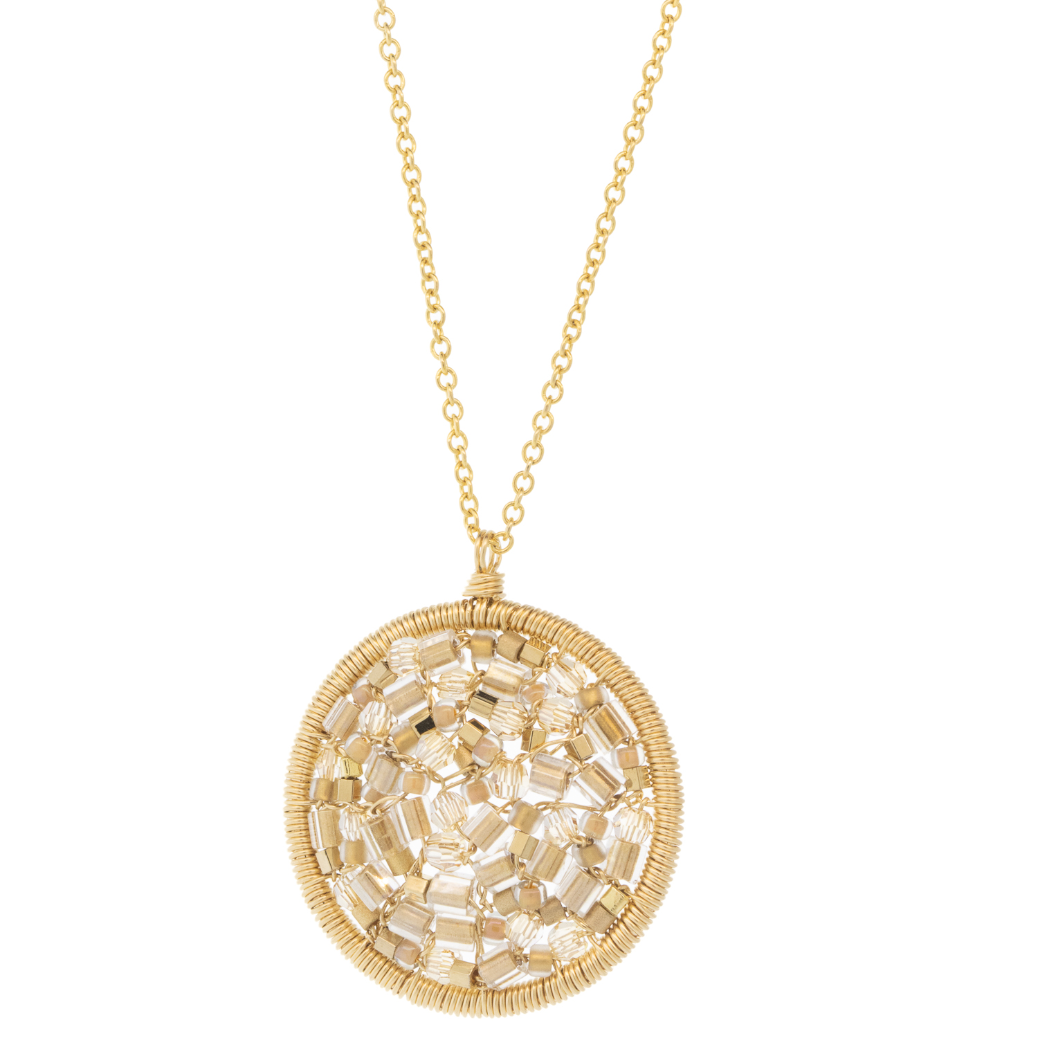 Dana Kellin: Necklace, Silky Mix, Gold Fill, Circle