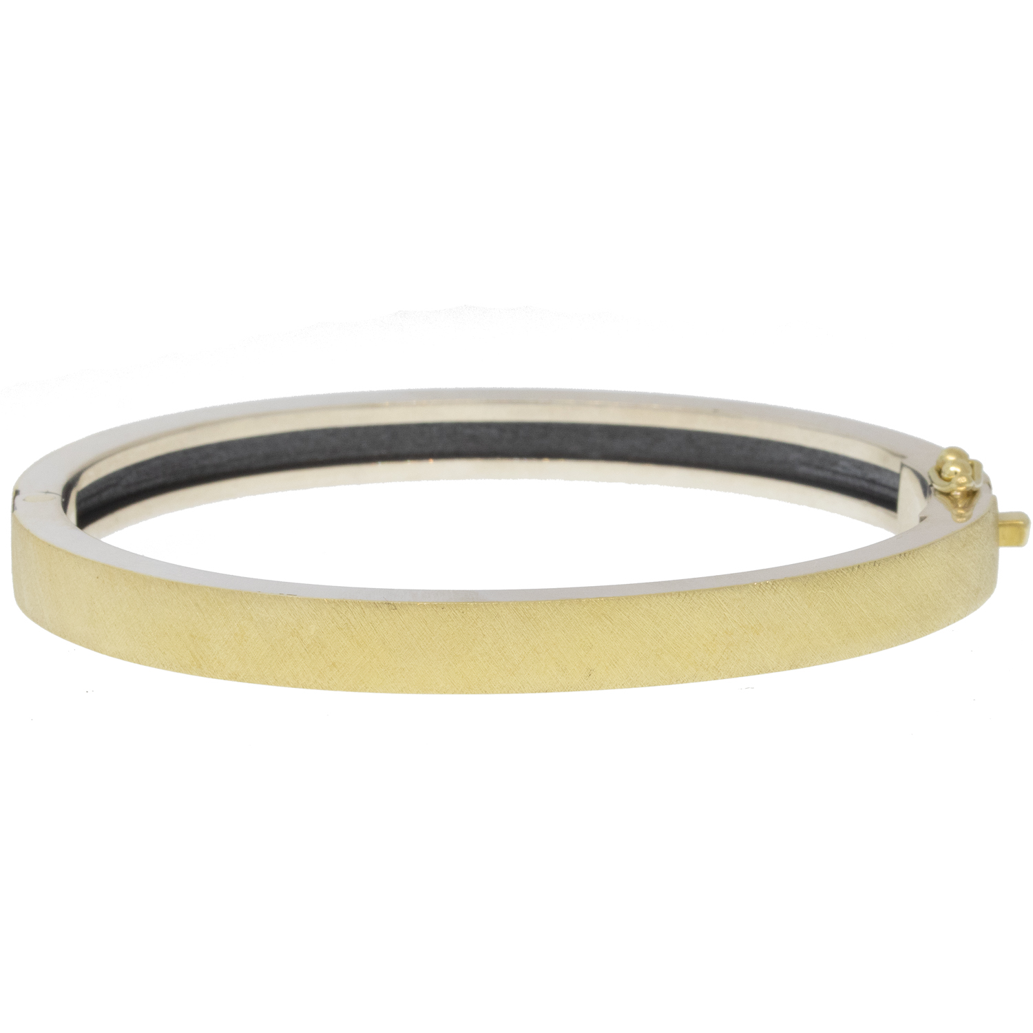 Rene Escobar: Bracelet, SHAYNA,6MM YG FRONT & YG BACK BANGLE SET WITH 0.20CT IN DIAMONDS