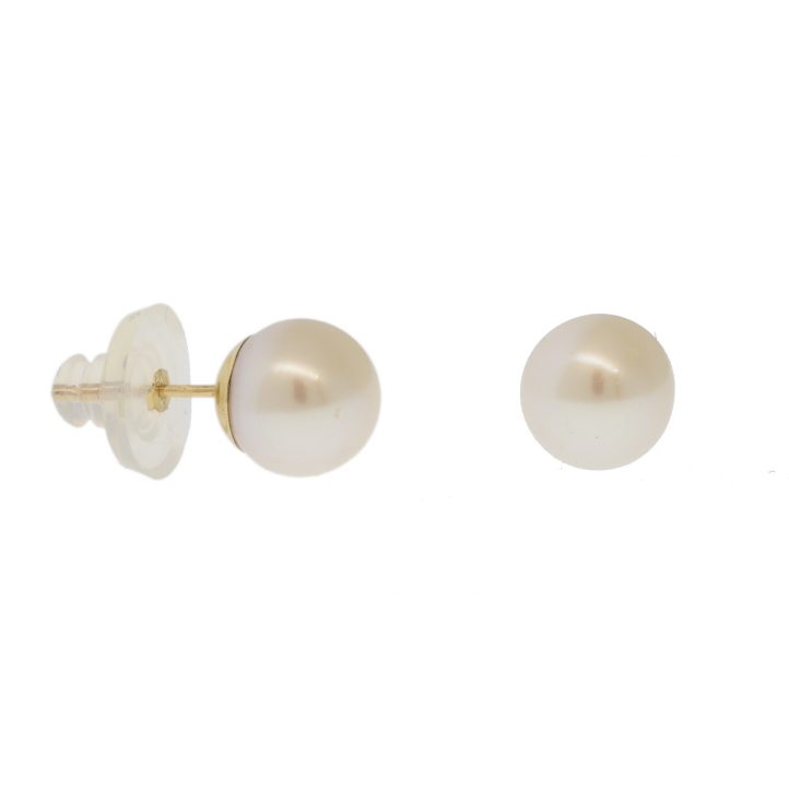Alison Shiboski: 8mm Round Pearl Studs/14kyg