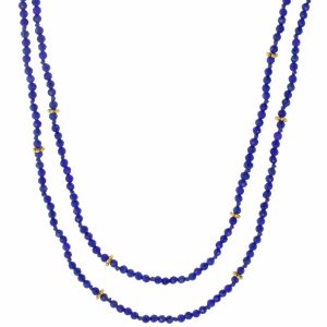Alison Shiboski:Faceted Lapis strand,18k beads
