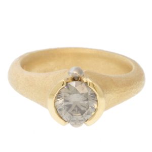 Alison Shiboski:Ring,14k Platinum Tulip,1 ct Fancy grey diamond,I Clarity,(GIA cert with ALS upon request)