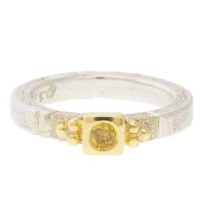 Alison Shiboski:SS 18k,0.095ct Natural Orange Diamond