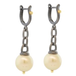 Alison Shiboski:Earrings,SS 18K Golden South Sea Pearls