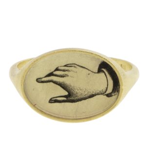 Anzu Fine: Sleek Signet Ring, Hand, 14k YG