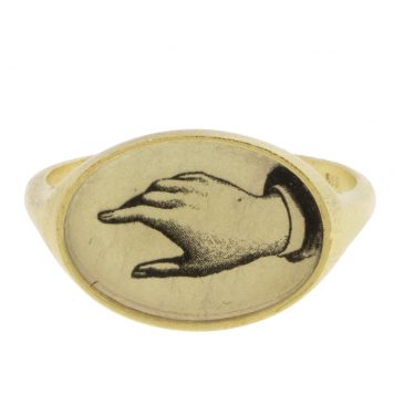Anzu Fine: Sleek Signet Ring, Hand, 14k YG