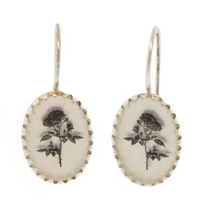 Anzu: Victoria Earhangers, Sterling Silver, Rose Motif