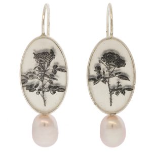 Anzu: Pearlhanger, Sterling Silver, Rose Motif