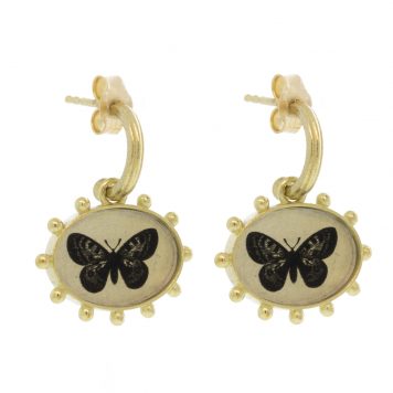 Anzu Fine: Ball Hoops, Butterfly, 14k YG