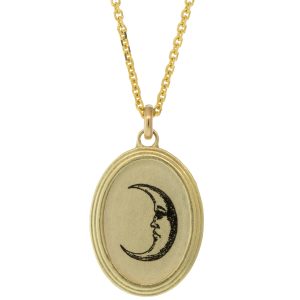 Anzu Fine: Frame Necklace, Moon, 14k