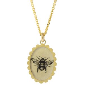 Anzu Fine: Petal Necklace, Bee, 14k