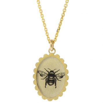 Anzu Fine: Petal Necklace, Bee, 14k