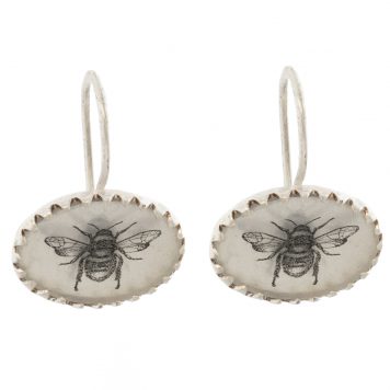 Anzu: Victoria Earhangers, Sterling Silver, Bee Motif