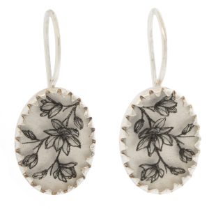 Anzu: Victoria Earhangers, Sterling Silver, Magnolia Motif