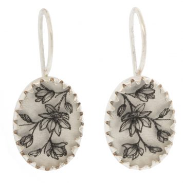 Anzu: Victoria Earhangers, Sterling Silver, Magnolia Motif