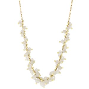 Ten Thousand Things: 18K Beaded Spiral Cluster Diamonds on 18K Chain