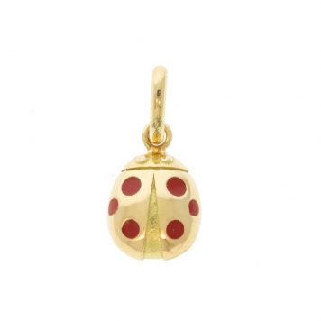 gigiCLOZEAU: Gold Classic Ladybug Pendant, Poppy