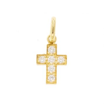 gigiCLOZEAU: Gold Cross Pendant w/ Diamonds