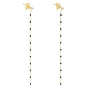 gigiCLOZEAU: Mini Party Earrings, 18k yg, Black
