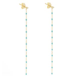gigiCLOZEAU: Mini Party Earrings, 18k yg, Turq Green