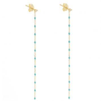 gigiCLOZEAU: Mini Party Earrings, 18k yg, Turq Green