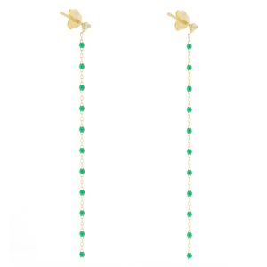 gigiCLOZEAU: Mini Party Earrings, 18k yg, Emerald