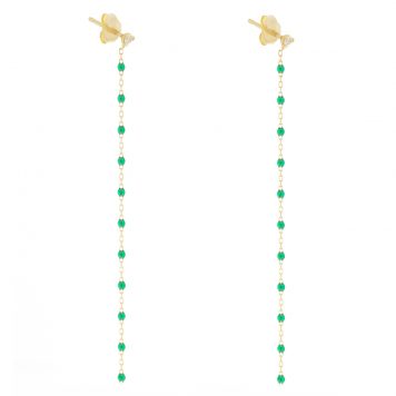 gigiCLOZEAU: Mini Party Earrings, 18k yg, Emerald