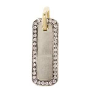 925SUNEERA: WREN Pendant,ss champagne diamonds,0.40cts 14k gold bail