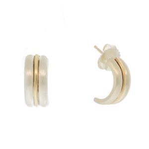 925SUNEERA: Hoops,MAE ,vintage finish SS 14k Yg