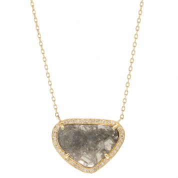 Celine Daoust: Stella Diamond Necklace, Rosecut and Brilliant Diamonds, 14k YG, One of a kind, chain can be clasped at 15 & 17"