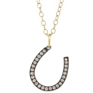 Erica Molinari:Charm, SS Horseshoe with diamonds,"love my life' 0.56cts