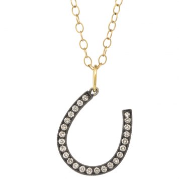 Erica Molinari:Charm, SS Horseshoe with diamonds,"love my life' 0.56cts