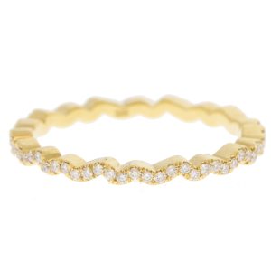Suzanne Kalan: Ring, Eternity Band, 0.2ct Round White Diamond on Wave Setting, Sz 6