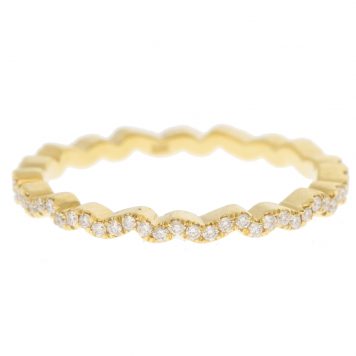 Suzanne Kalan: Ring, Eternity Band, 0.2ct Round White Diamond on Wave Setting, Sz 6