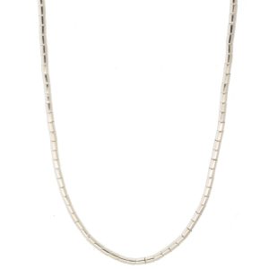 Gurhan:Silver necklace,3.17mm vertigo stations,1.30mm rounf brilliant cut black diamon accents,16-18"