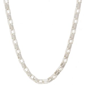 Gurhan:Men's Necklace,silver CHAIN PLAIN OVAL 4.50MM WIDE,20"