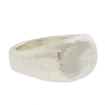 Gurhan:Men’s Ring,ss 13×16.5 silver feature,9mm wide silver shank