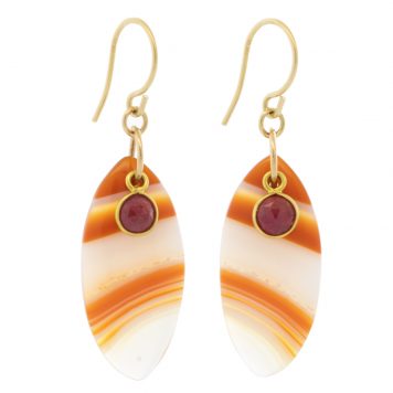 Margaret Solow: Earrings, 18K, Agate & Ruby