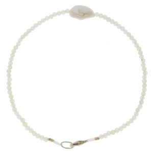 Margaret Solow: Bracelet, SS Clasp, Prehnite & Pearl