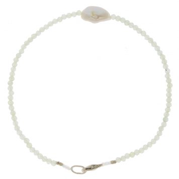 Margaret Solow: Bracelet, SS Clasp, Prehnite & Pearl