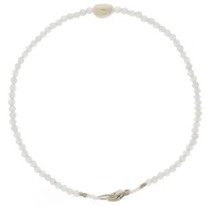 Margaret Solow: Bracelet, SS Clasp, Rainbow Moonstone & Small Keishi Pearl