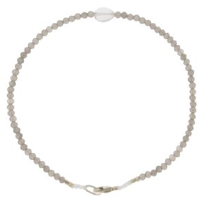 Margaret Solow: Bracelet, SS Clasp, Grey Moonstone & Tourmaline