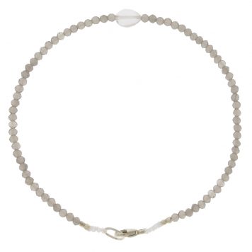 Margaret Solow: Bracelet, SS Clasp, Grey Moonstone & Tourmaline