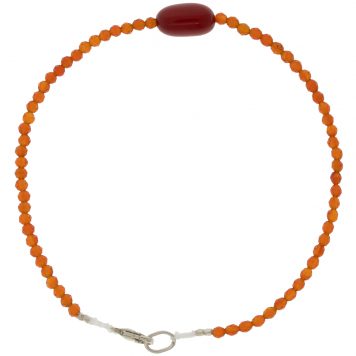 Margaret Solow: Bracelet, SS Clasp, Carnelian & Coral