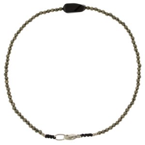 Margaret Solow: Bracelet, SS Clasp, Pyrite & Tourmaline - Organic