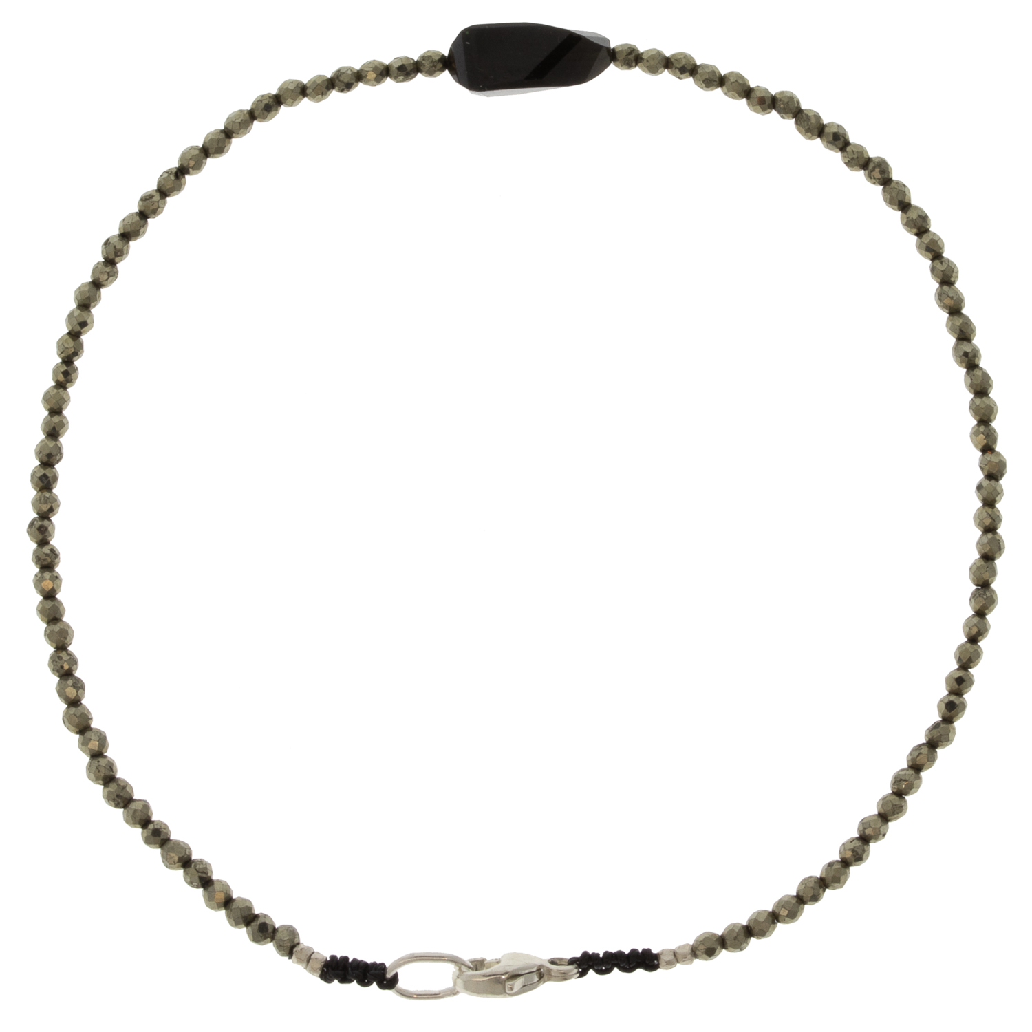 Margaret Solow: Bracelet, SS Clasp, Pyrite & Tourmaline - Organic