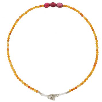 Margaret Solow: Bracelet, SS Clasp, Carnelian & Spinel