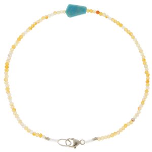 Margaret Solow: Bracelet, SS Clasp, Carnelian & Peruvian Opal